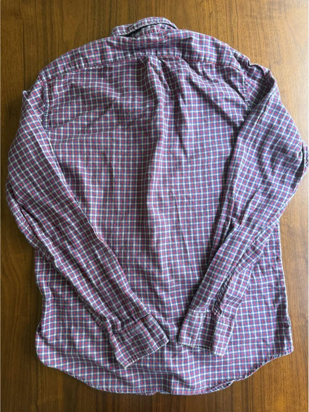 J.Crew Men's Lightweight Flannel Blue & Red Check Plaid Button-Down - Size S